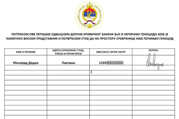 Sramna peticija kojom se ponovo negira genocid (Foto: ATV)