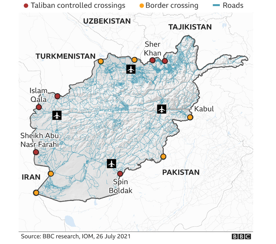 Ko kontroliše granične prijelaze u Afganistanu? (Foto:BBC)