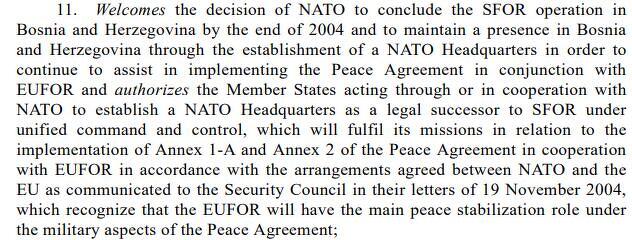 Dio Rezolucije 1575 Vijeća sigurnosti (2004. god.)