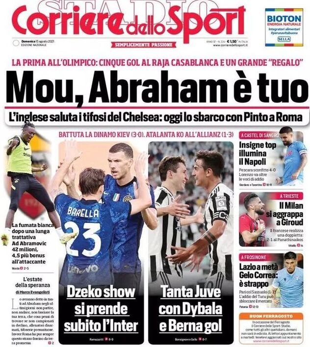 Naslovnica Corriere dello Sporta (Foto: Twitter)