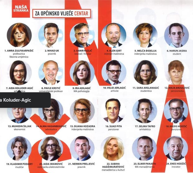 Hodžić kao kandidat Naše stranke (zadnji na listi)