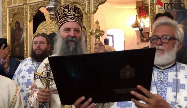 S ceremonije u Cetinjskom manastiru (Foto: Screenshoot)