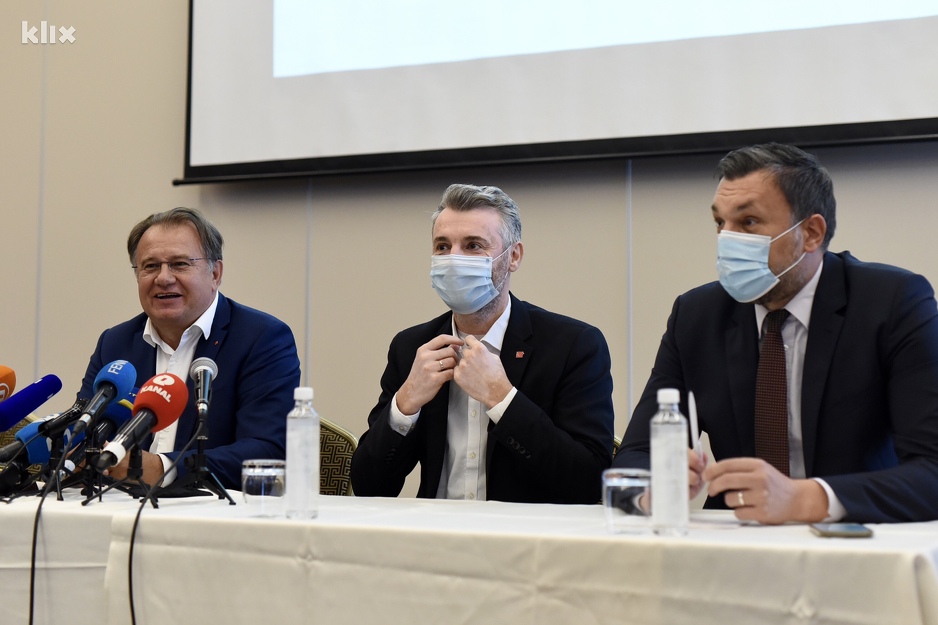 Nikšić (SDP), Forto (NS) i Konaković (NiP) (Foto: T. S./Klix.ba)