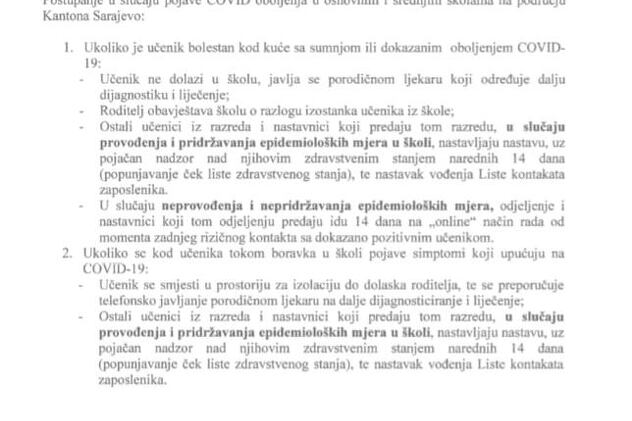 Upustvo Zavod za javno zdravstvo