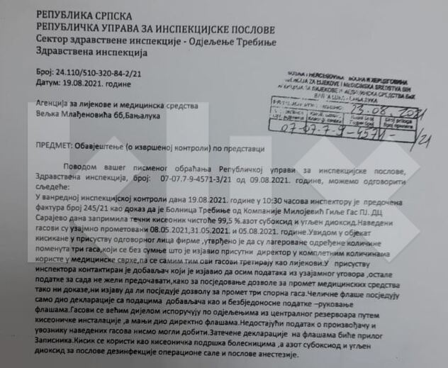 Izvještaj Republičke uprave za inspekcijske poslove