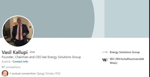 LinkedIn profil Vasila Kallupija (Foto: BIRN)