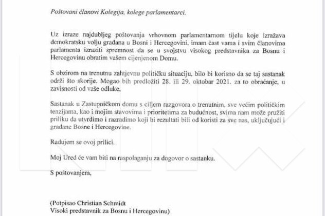 Zahtjev visokog predstavnika u BiH