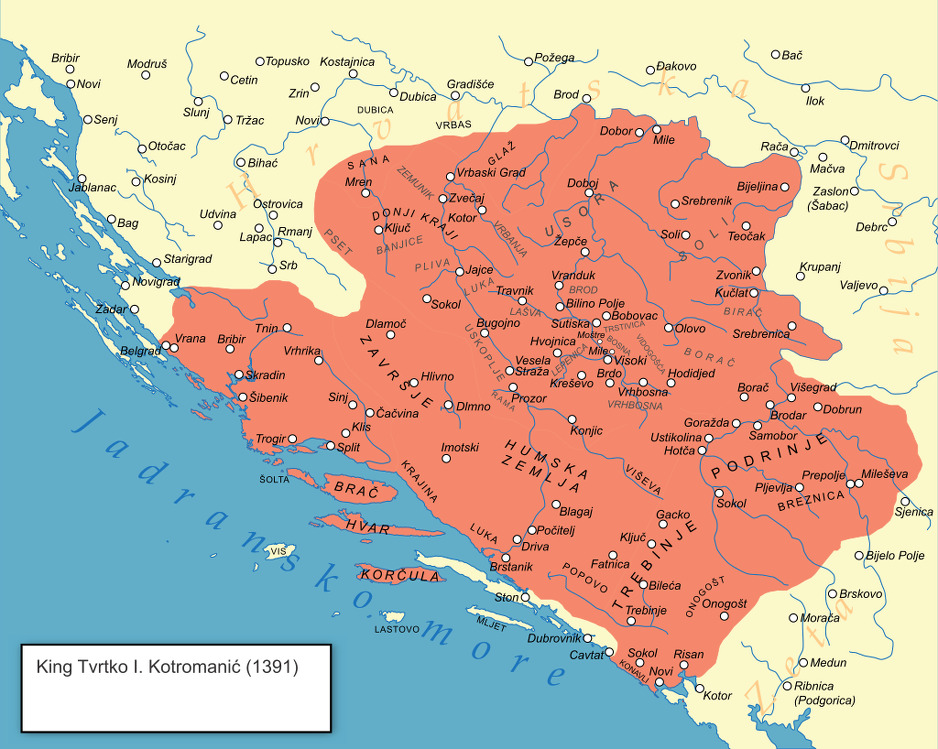 Teritorij Kraljevine Bosne za vrijeme vladavine kralja Tvrtka