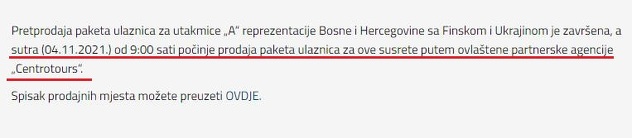 Saopćenje NS BiH 3. novembra