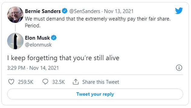 Twitter korespondencija Sandersa i Muska