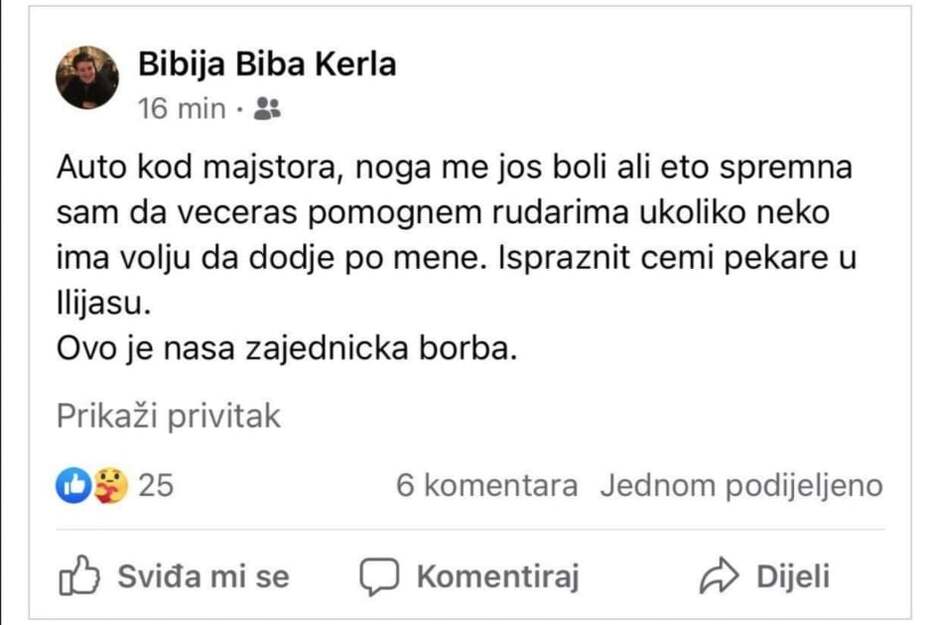 Objava na Facebooku (Foto: Screenshot)