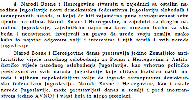Dio dokumenta sa zasjedanja ZAVNOBIH-a
