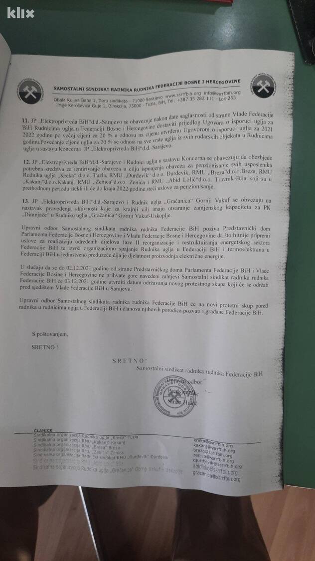 Zahtjevi usvojeni na sjednici Upravnog odbora Sindikata