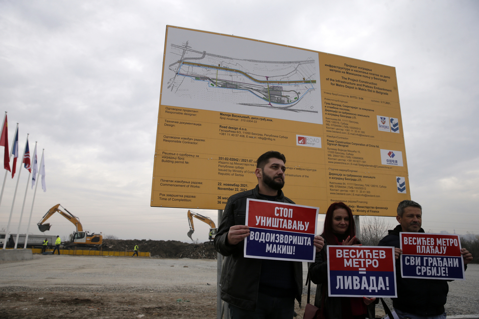 Protest protiv gradnje metroa u Beogradu (Foto: EPA-EFE)