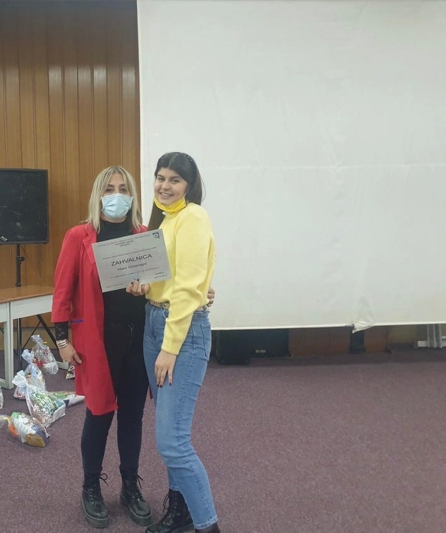 Hana je nakon svoje humanitarne akcije dobila zahvalnicu iz Centra
