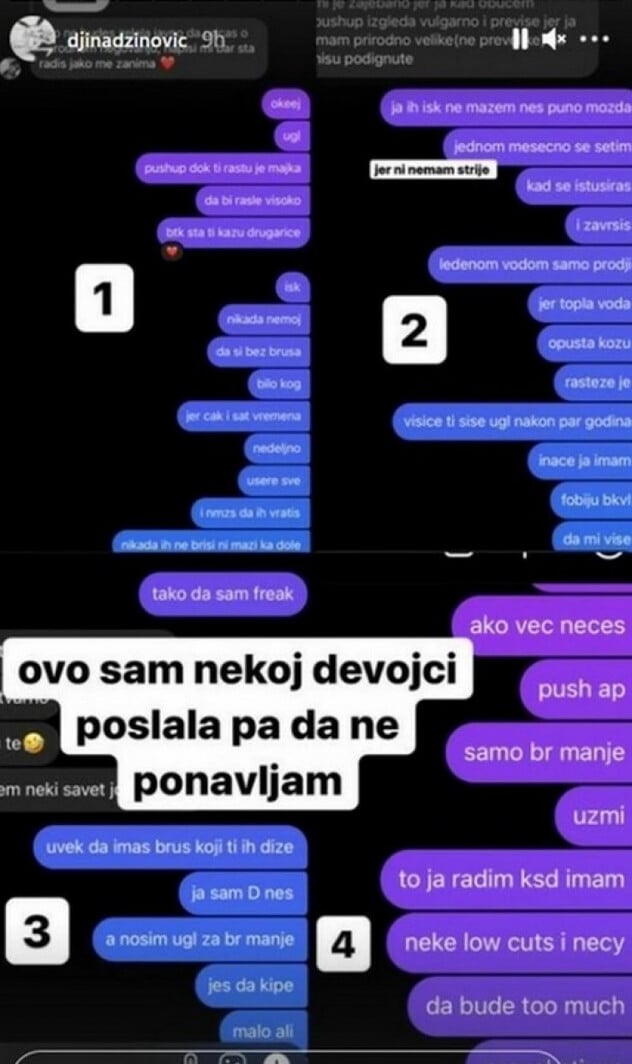 Đina Džinović pratiteljima dijeli savjete o grudima (Foto: Instagram Screenshot)