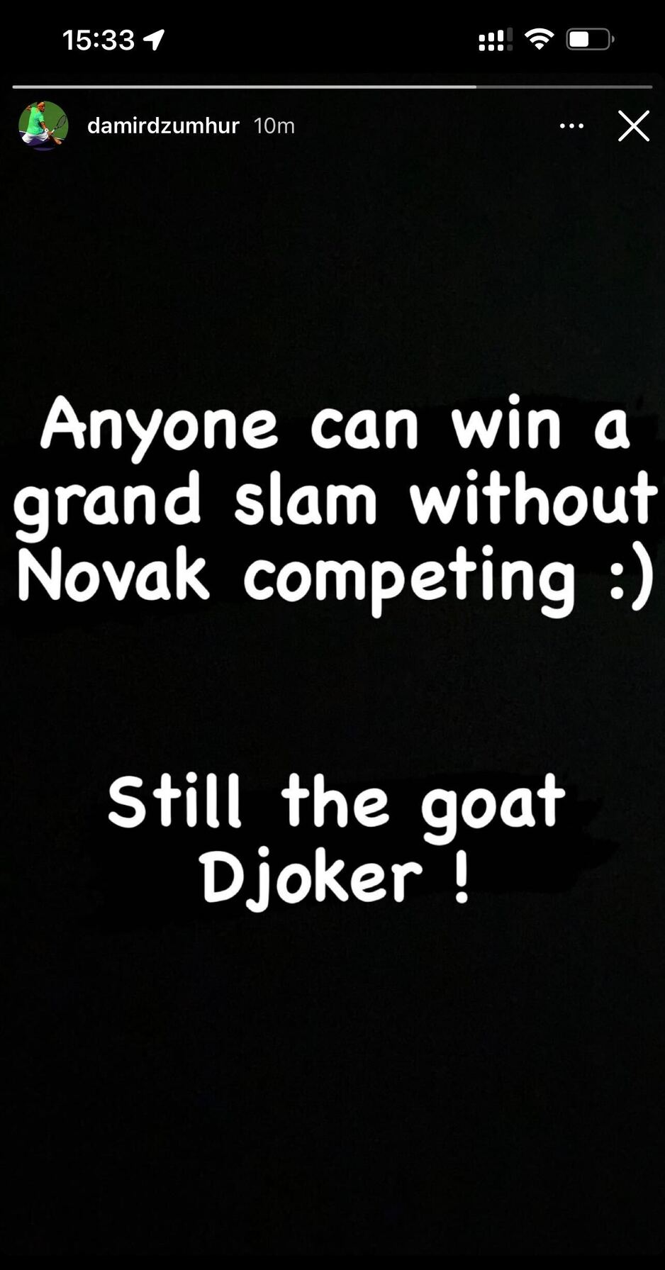 Objava Damira Džumhura na Instagram