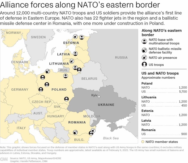 Raspored NATO trupa na istoku Evrope
