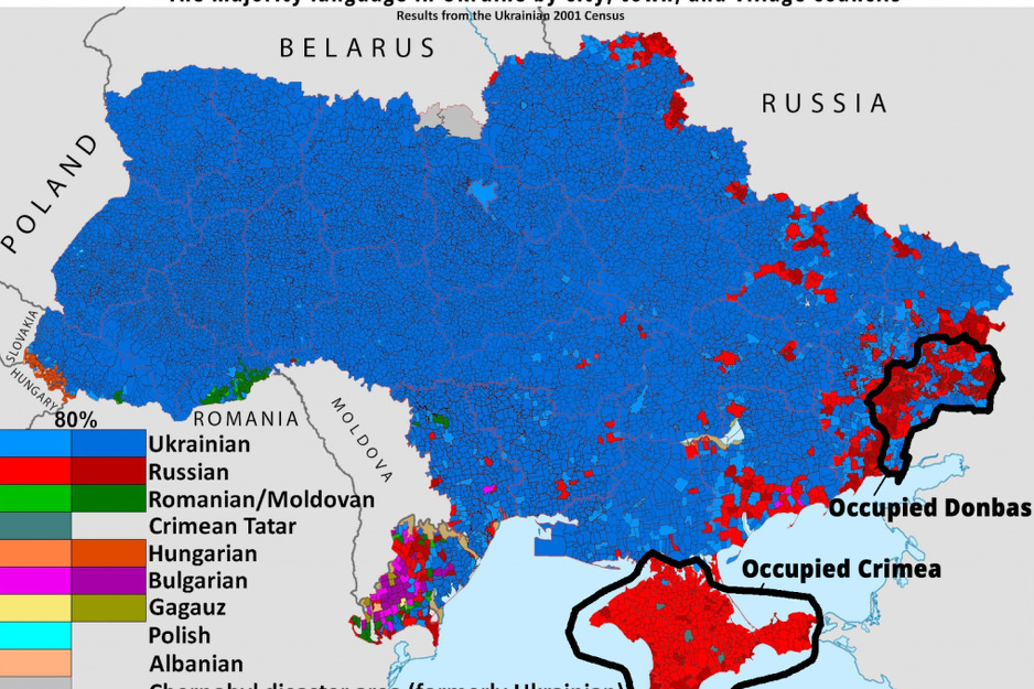Jezička struktura Ukrajine (Foto: Euromaidan Press)