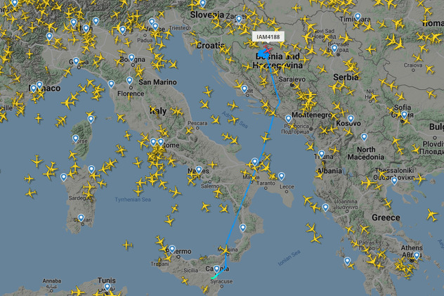 Screenshot: Flightradar