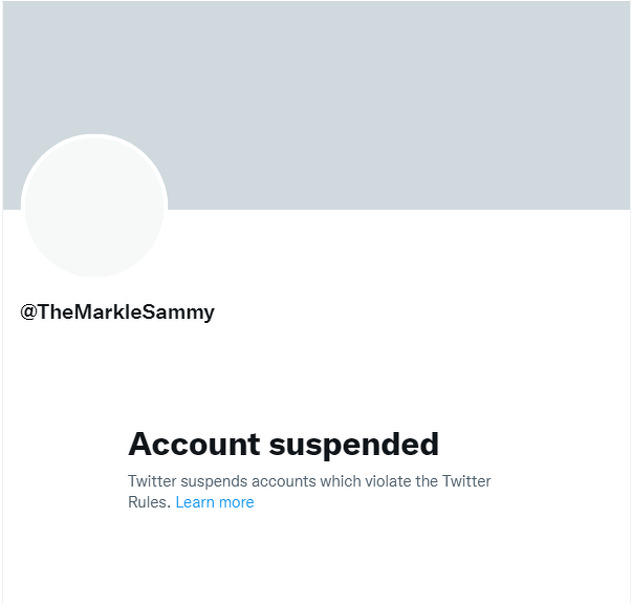 Samanthin profil na Twitteru trenutno je suspendiran (Foto: Twitter)