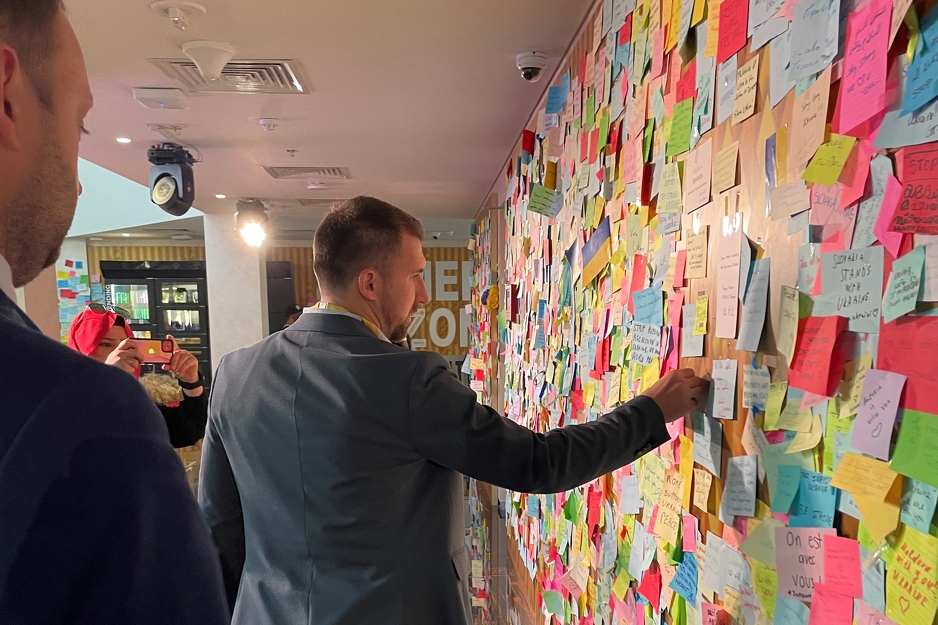 Ministar Delić u posjeti Ukrajinskom pavilju, EXPO 2020 Dubai: (Foto: Služba za protokol i press KS)