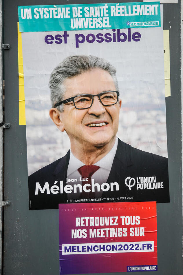 Foto/EPA: Predizborni plakat Jean-Luc Mélenchon
