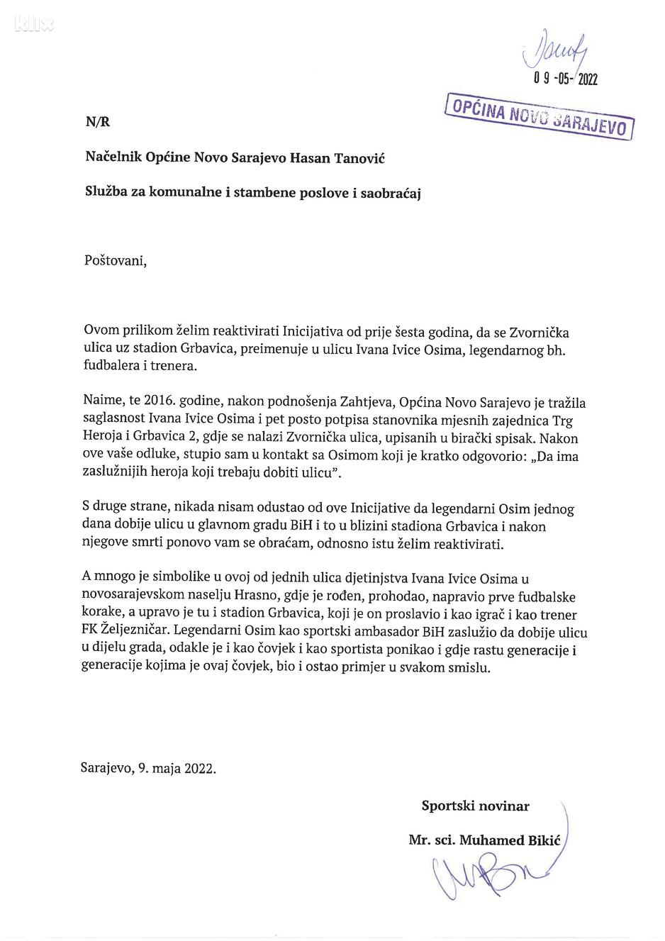 Inicijativa o promjeni imena ulice