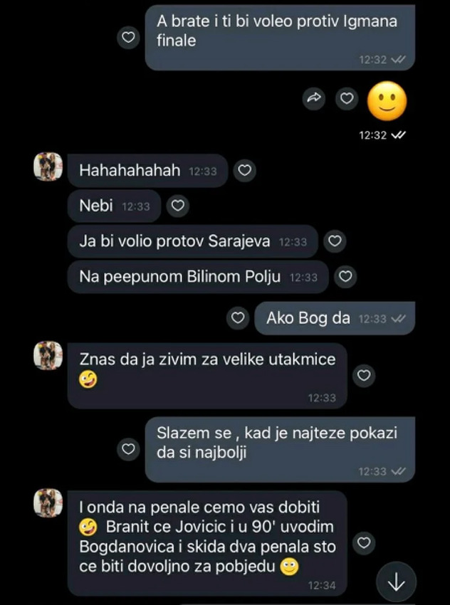 Prepiska Dudića s navijačem Sarajeva (Foto: Screenshot)