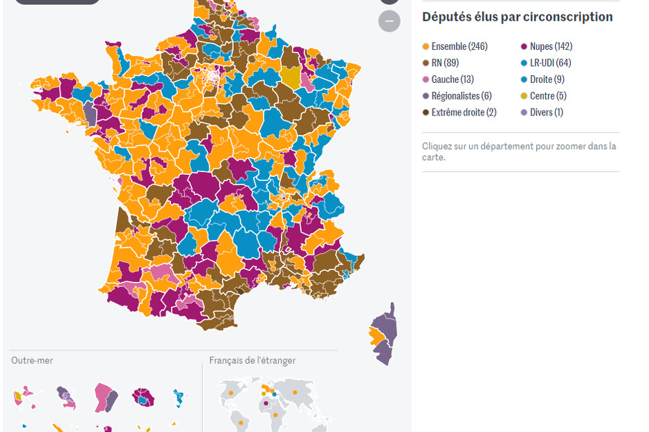 Kako su francuske regije glasale na izborima? (Foto: Le Monde)