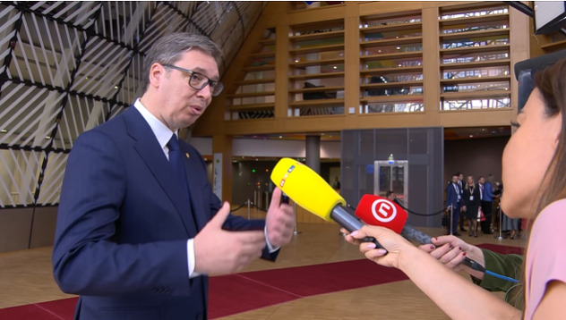 Vučić u razgovoru s medijima iz Hrvatske (Screenshot: Europa.eu)