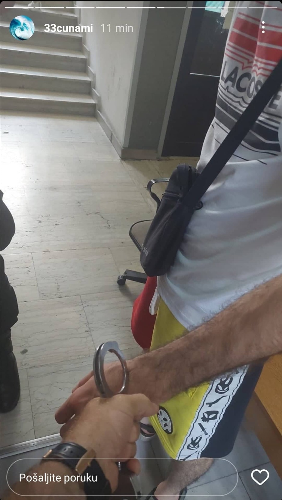 Instagram Story navodnog privođenja Cunamija (Screenshot: Instagram)