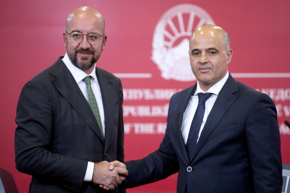 Charles Michel na sastanku s Kovačevskim (Foto: EPA-EFE)