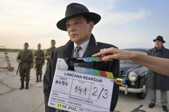 Dragan Bjelogrlić na snimanju filma Lančana reakcija