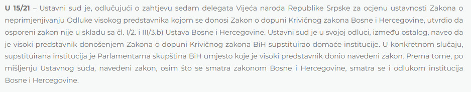 Screenshot: Ustavni sud BiH