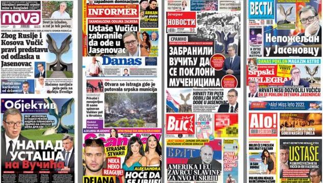 Nslovnice dnevnih listova u Srbiji