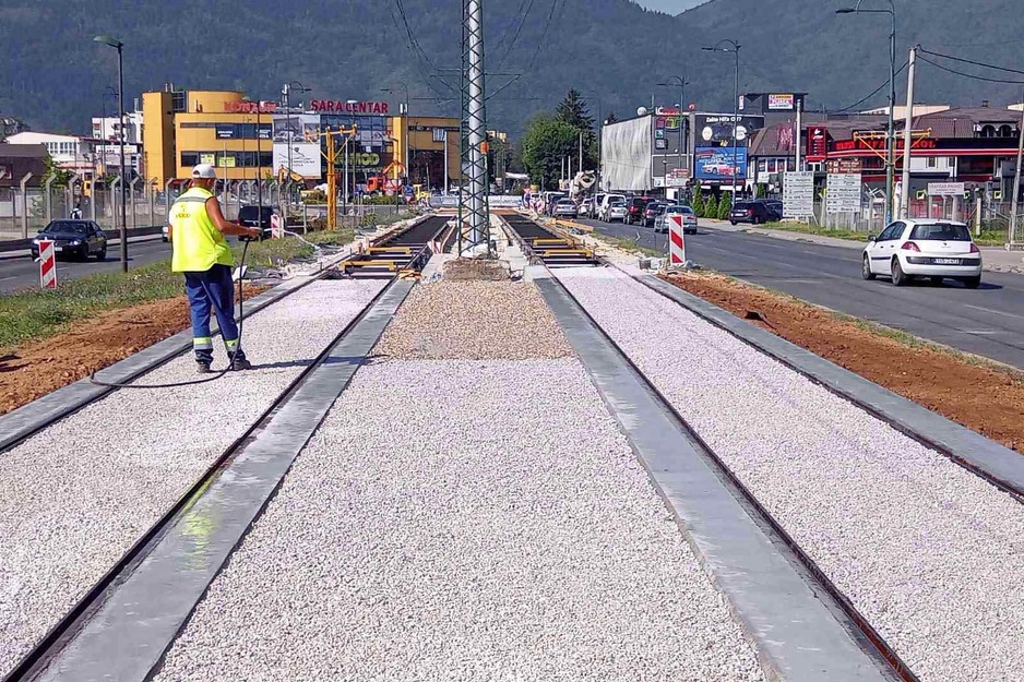Završni radovi na dionicama tramvajske pruge u Sarajevu (Foto: Vlada KS)