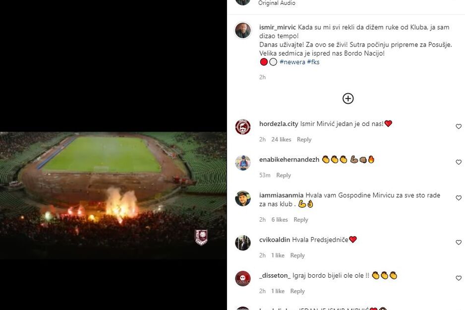 Poruka Ismira Mirvića na Instagramu (Foto: Screenshot)