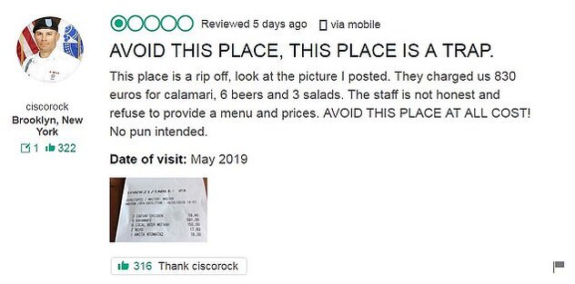 Recenzije za restoran na TripAdvisoru nisu uopće dobre