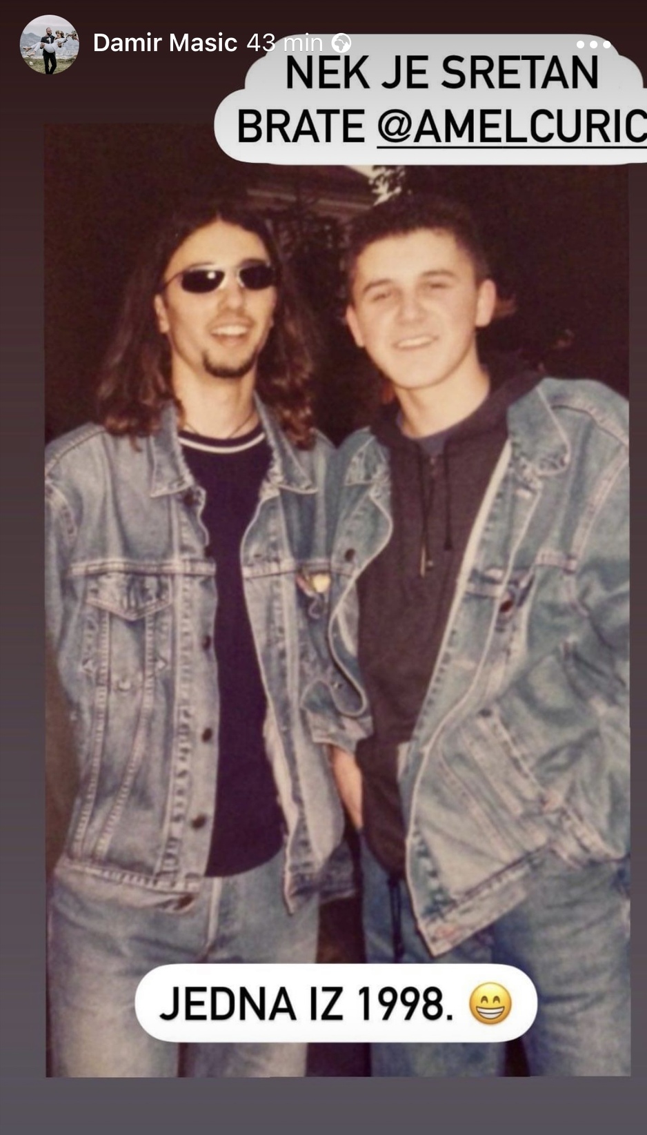 Damir Mašić i Amel Ćurić 1998. godine (Foto: Facebook)