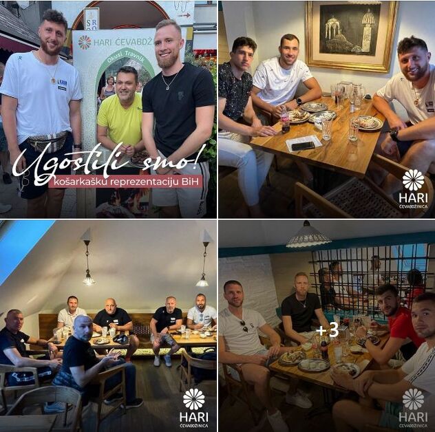 Bh. košarkaši i stručni štab tokom ručka (Foto: Facebook)
