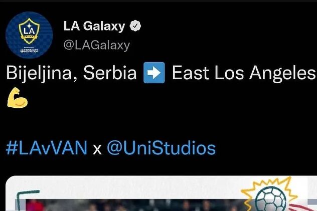 Objava koju je La Galaxy naknadno uklonio (Foto: Screenshot)