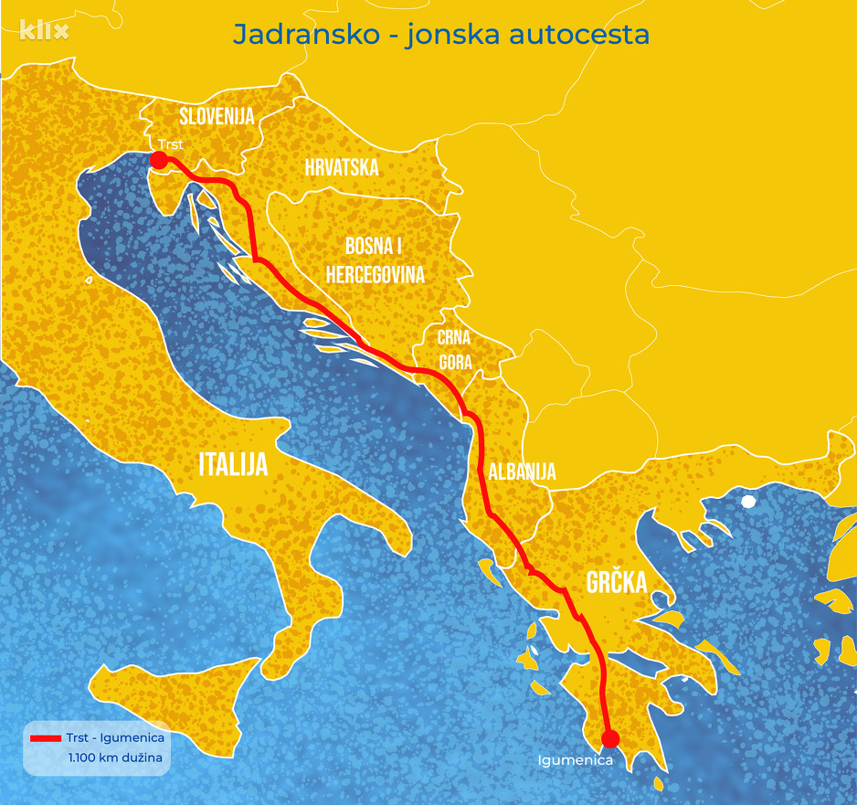 Jadransko-jonska autocesta prolazi kroz sedam država (Ilustracija: A. L./Klix.ba)