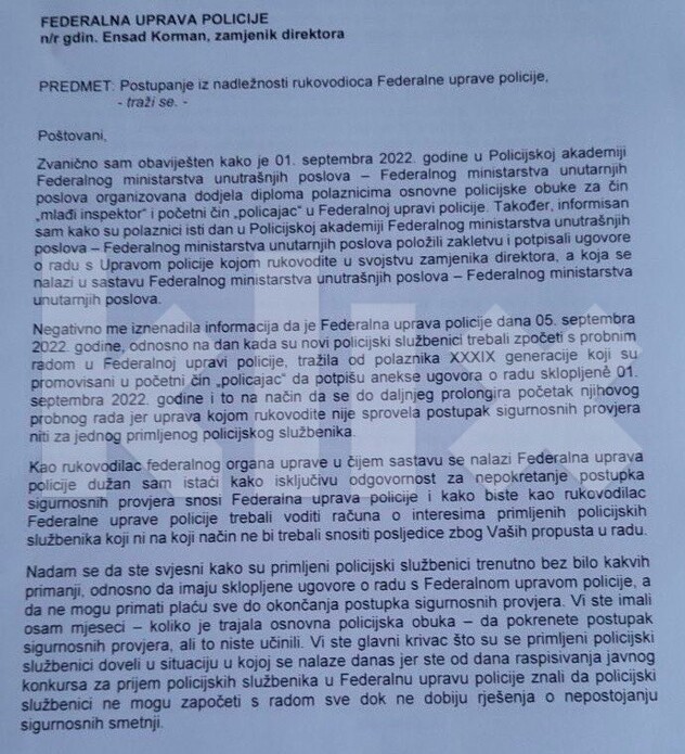 Ministar Aljoša Čampara traži objašnjenje od v.d. direktora FUP-a Ensada Kormana