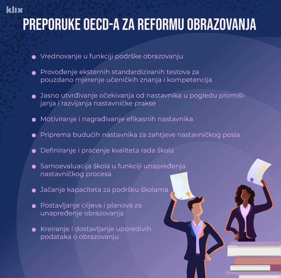 Preporuke OECD-a za poboljšanje obrazovanja (Infografika: A. L./Klix.ba)
