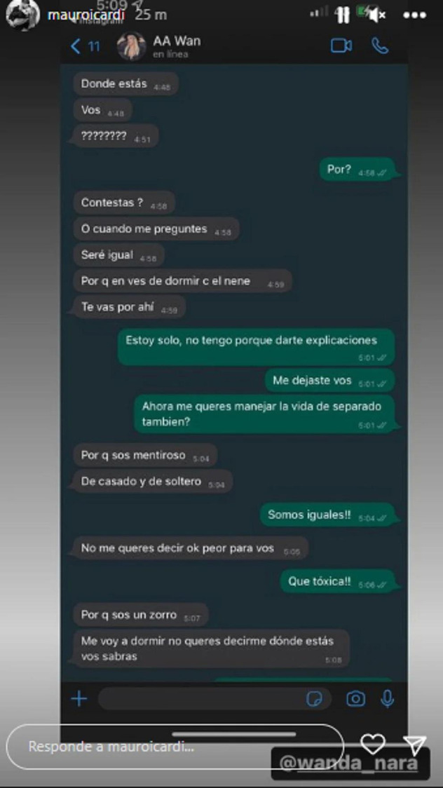 Poruke koje je objavio Icardi (Foto: Screenshot)