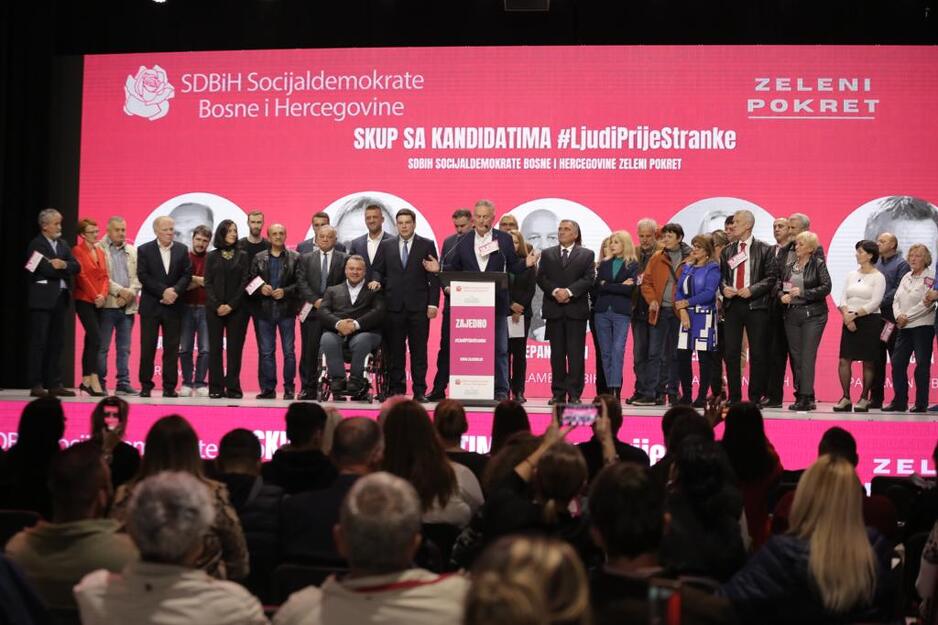 Predizborni skup koalicije SD BiH Socijaldemokrate BiH Zeleni pokret u Sarajevu (Foto: Zeleni pokret)