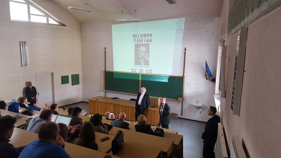 Anton Zeilinger u posjeti PMF UNSA 2020. (Foto: Benjamin Fetić)