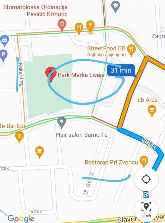 Screenshot s Google Mapsa
