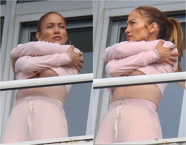 Jennifer Lopez na balkonu hotela u Miamiju (Foto: Daily Mail)